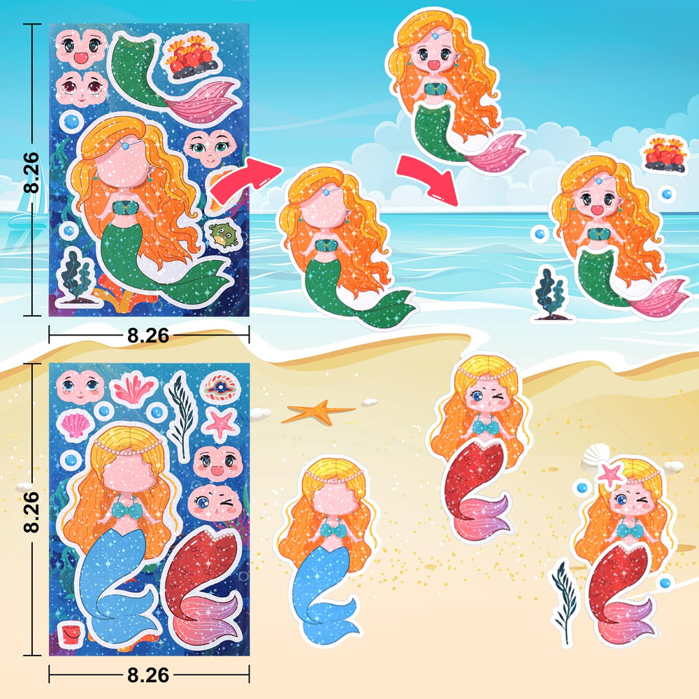 Reaeon mermaid stickers eyes and mouths assortment for mix-and-match
