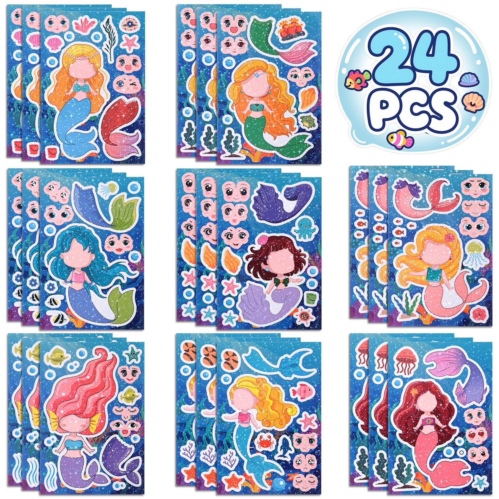 Reaeon mermaid stickers set cover image for kids crafts and imagination