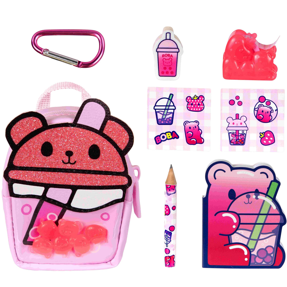 REAL LITTLES Bunilla Ice Cream backpack with scented mini surprises for desk decor.