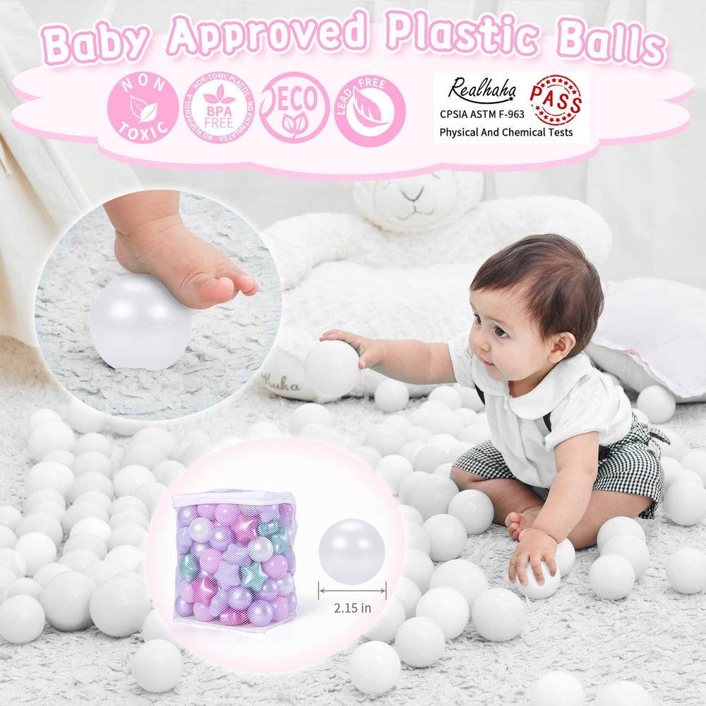 Realhaha baby play pit balls purple demonstrating soft touch for little hands.