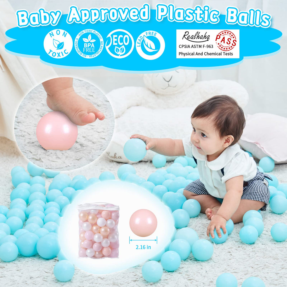 Realhaha pink-white balls arranged for bath or pool time play