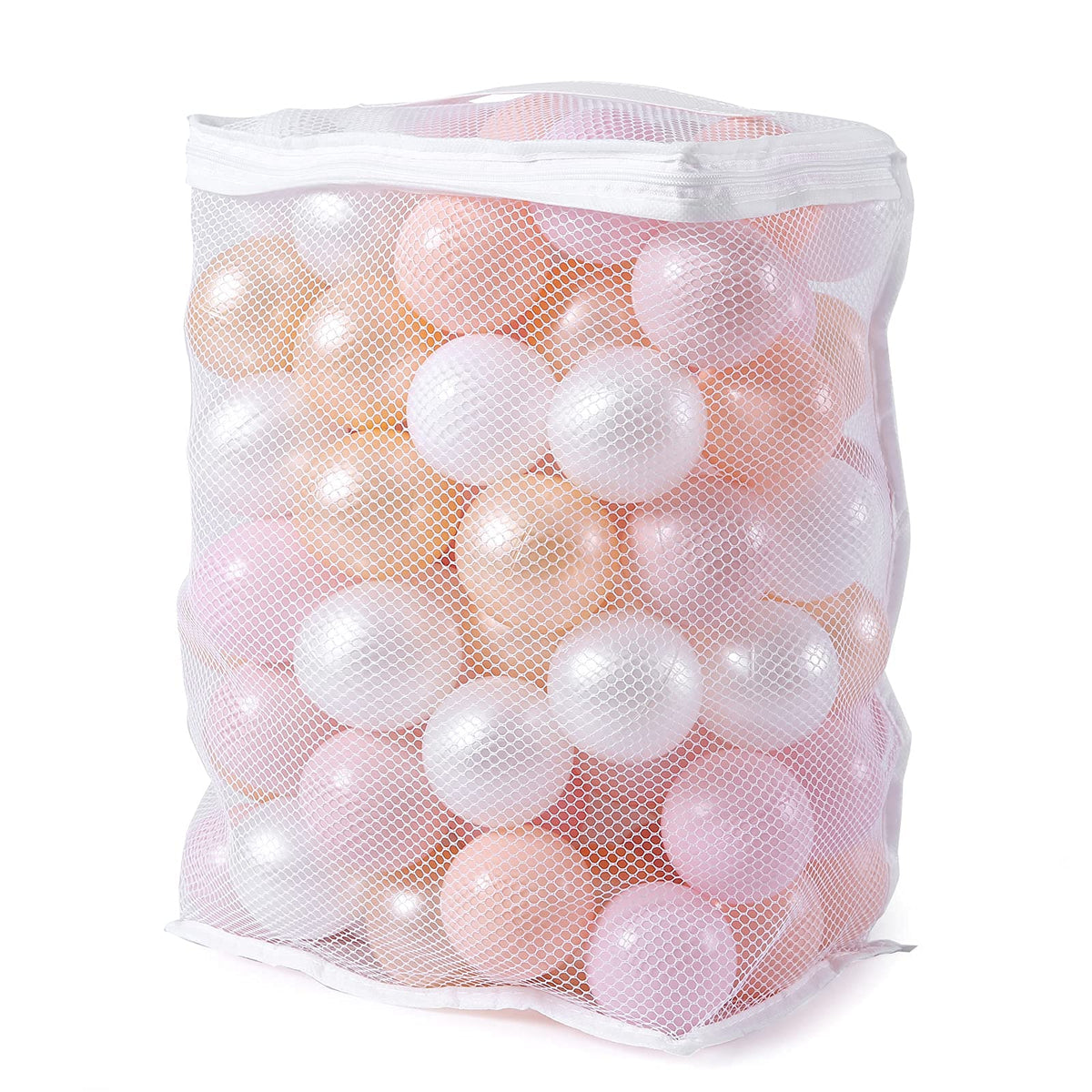 Realhaha pink and white ball pit balls close-up for safe, colorful play