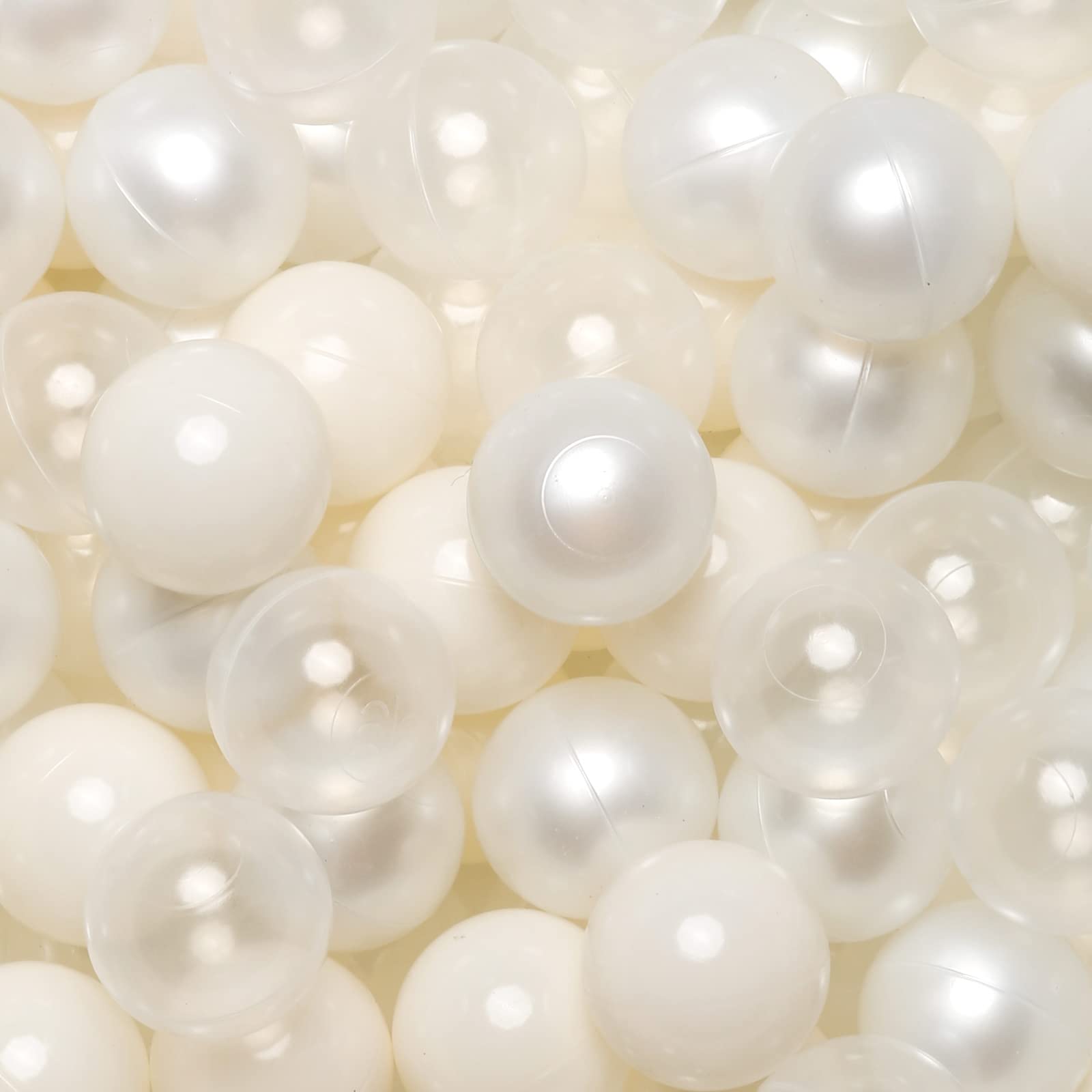 Realhaha beige ball pit balls closeup for safe toddler play and tactile exploration