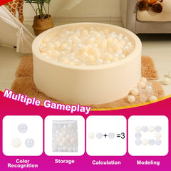 Realhaha beige ball pit balls in play tent setup for indoor fun