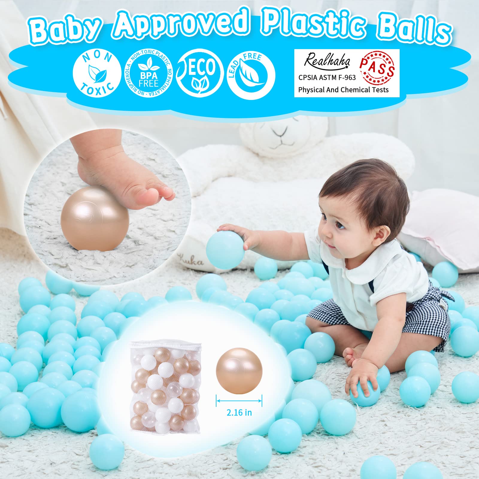Realhaha ball pit balls in tub for bath time splash-free play
