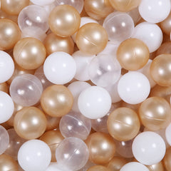 Realhaha ball pit balls close-up showing 2.16-inch size for safe baby play