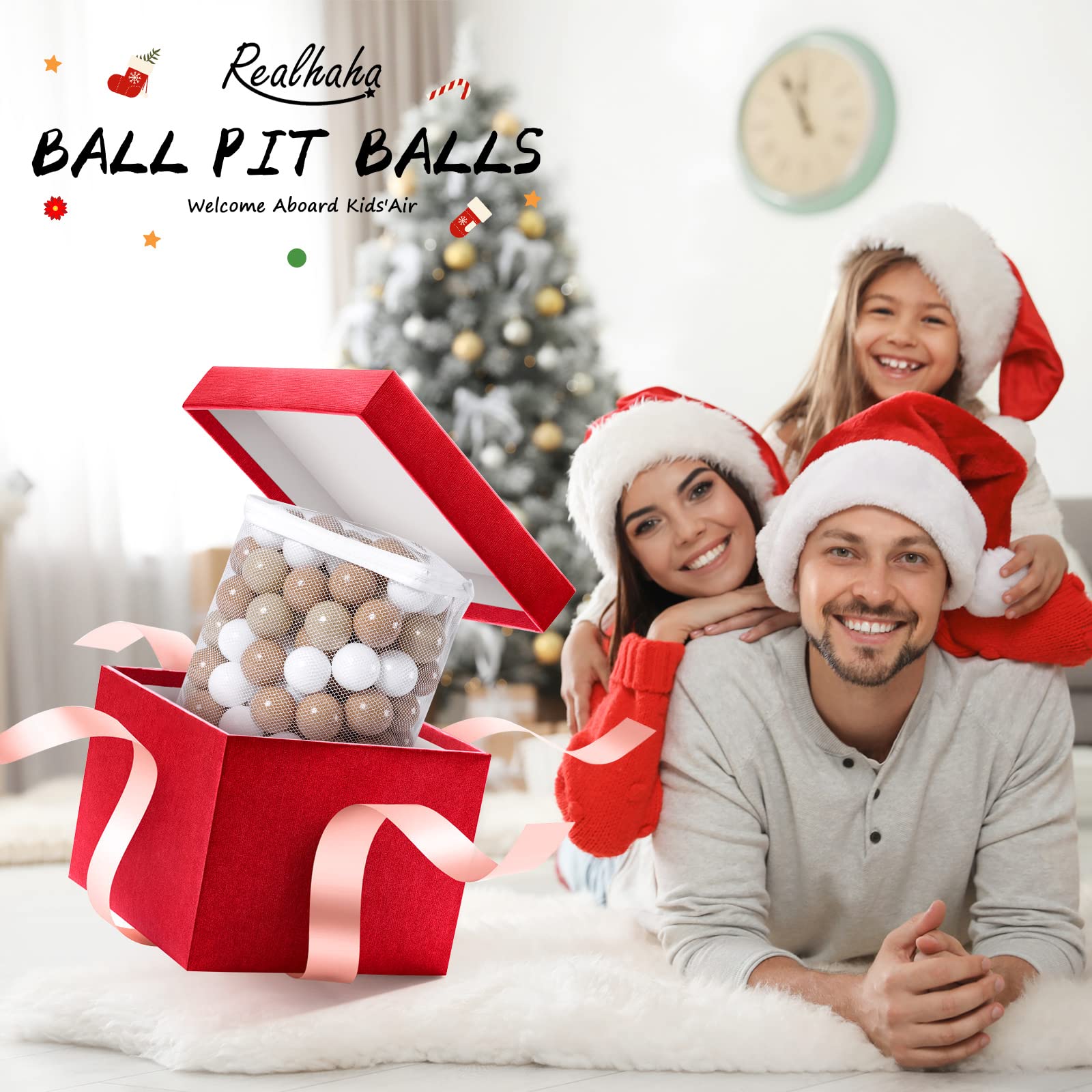 Realhaha ball pit balls used as colorful party decor and festive accents.