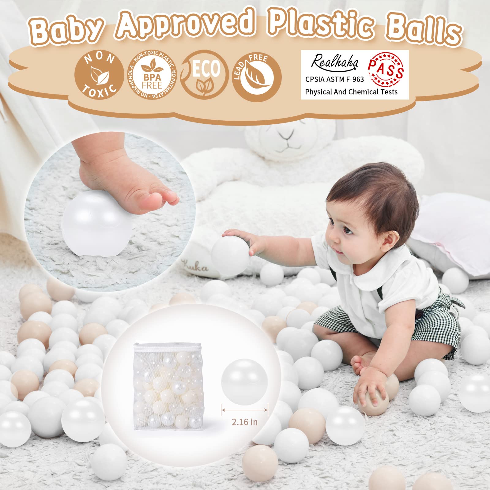 Realhaha ball pit balls safety feature: lead-free material for worry-free play.