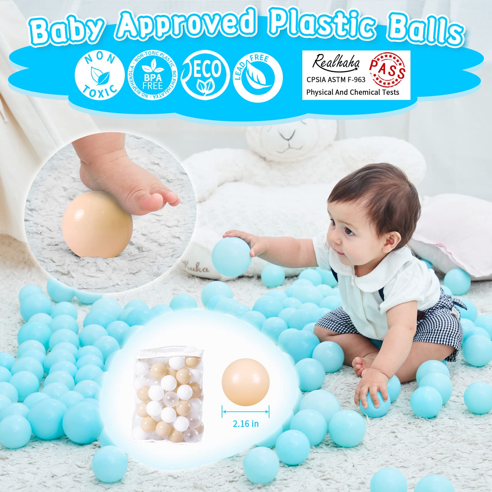 Realhaha lead-free non-toxic ball pit balls for safe indoor fun
