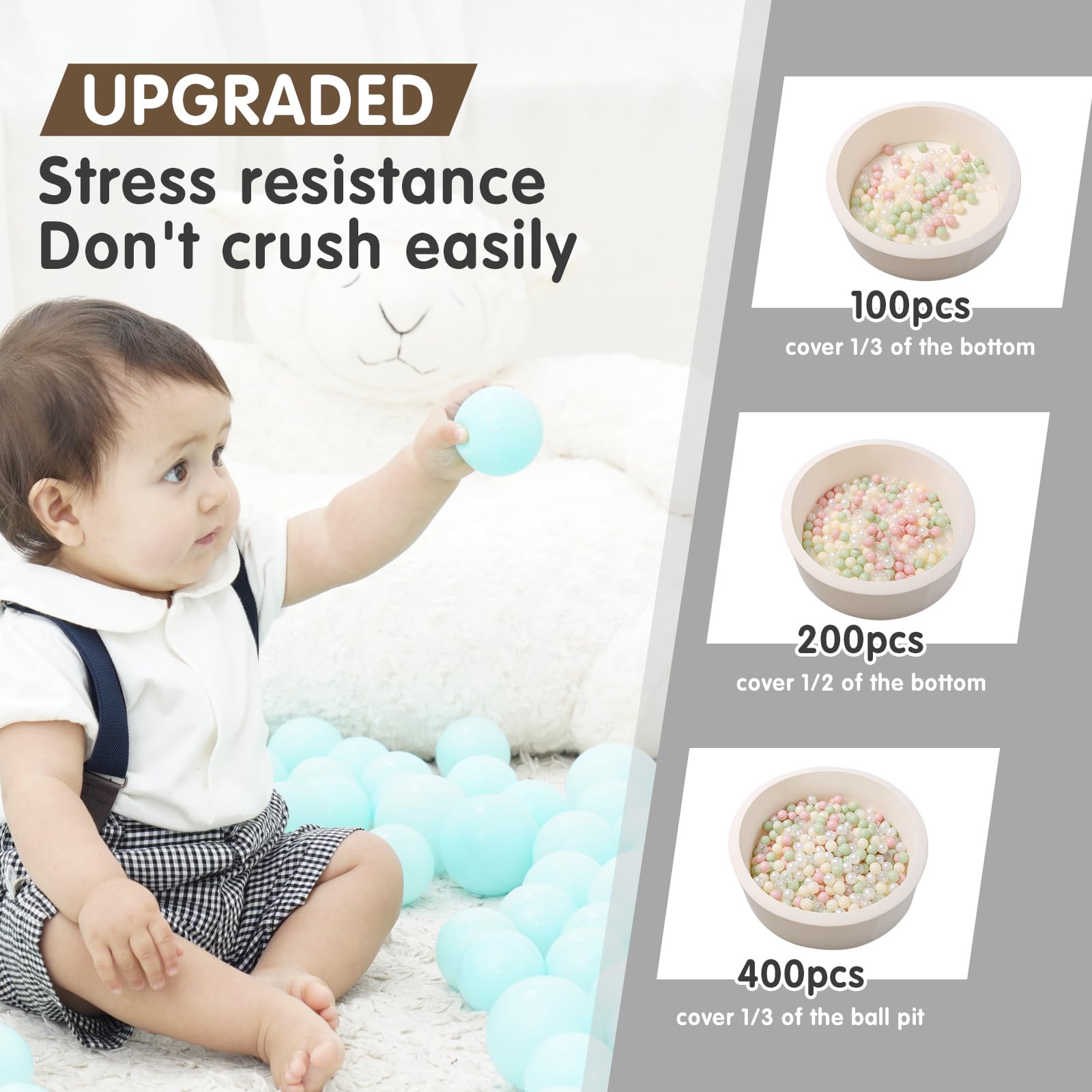 Realhaha ball pit balls help children practice grasping and color matching.
