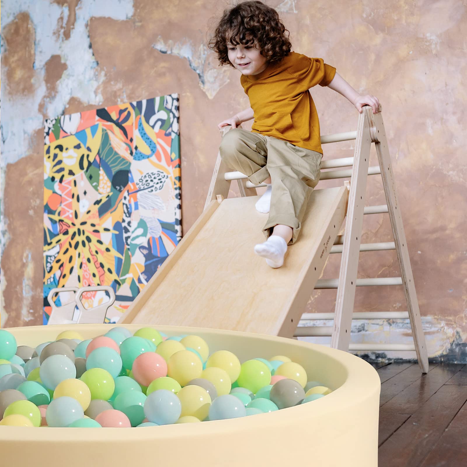 Realhaha balls smooth-edged for gentle toddler handling.
