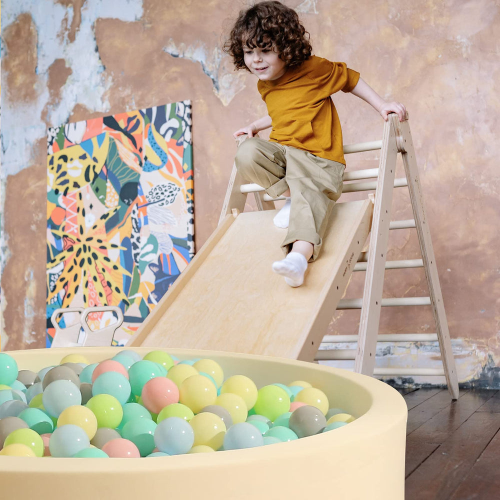 Realhaha balls smooth-edged for gentle toddler handling.