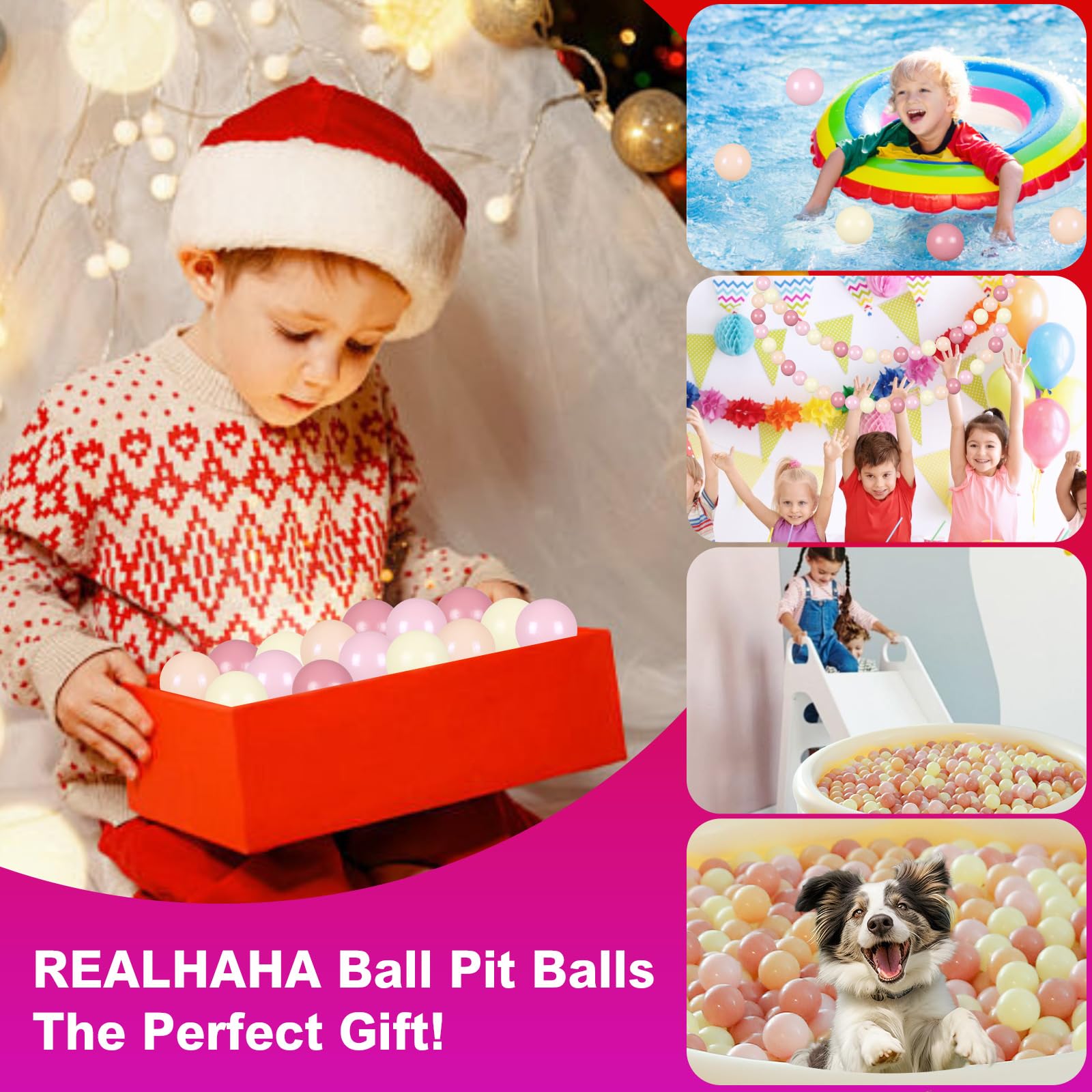 Realhaha ball pit balls feature a soft touch for comfy handling.