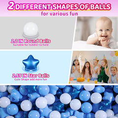Realhaha star balls 2.55-inch diameter add larger focal points for tossing and stacking.