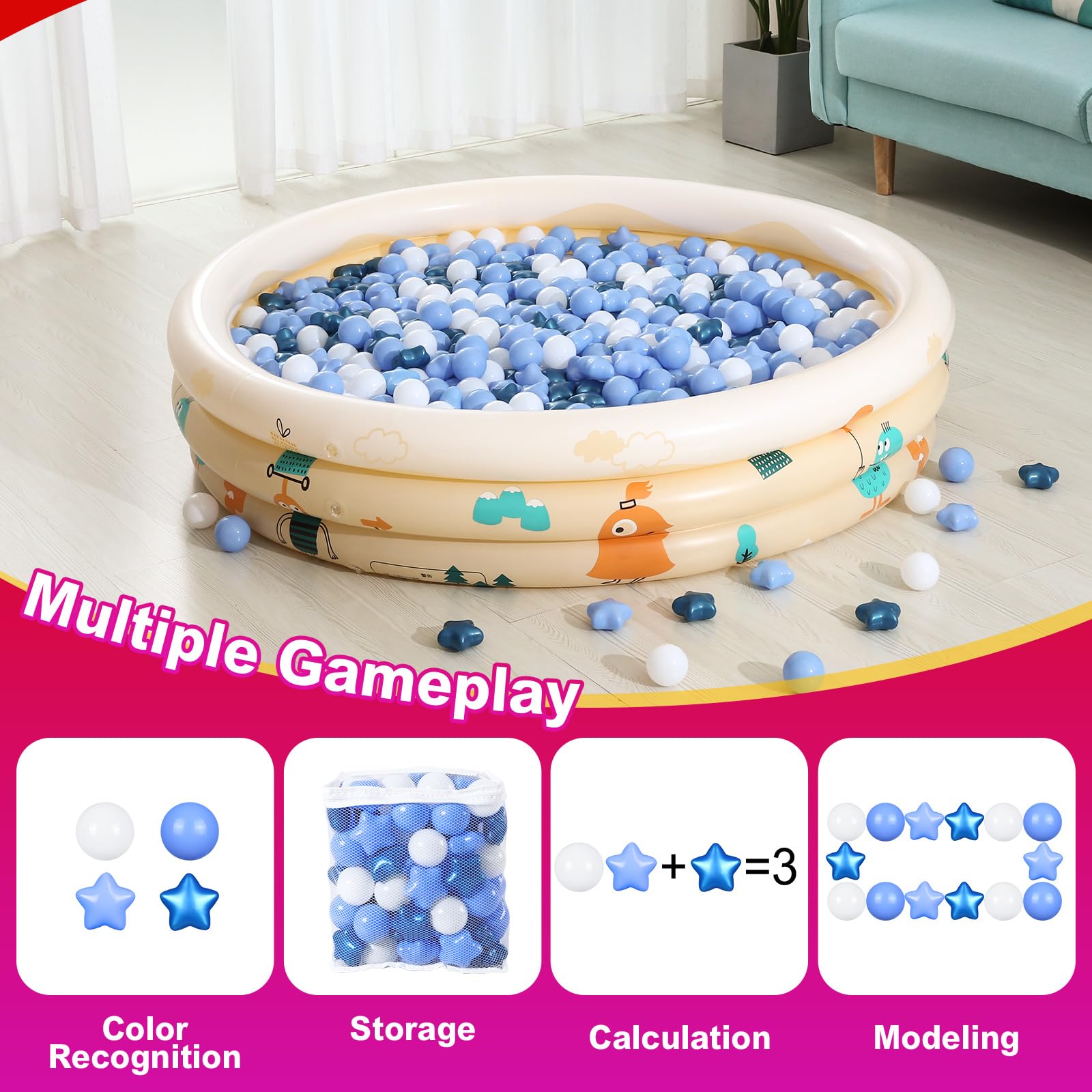 Realhaha ball pit balls star shapes engage curious minds during supervised playtime.