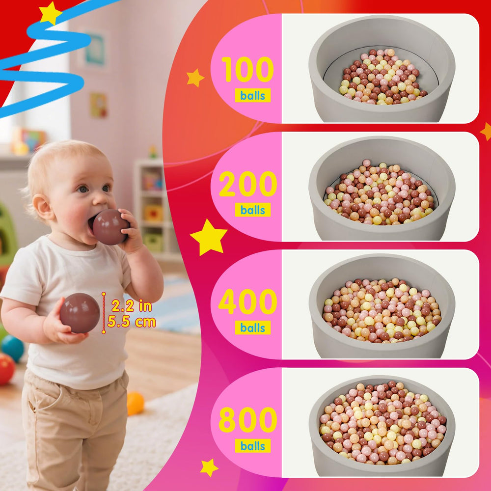Realhaha ball pit balls help toddlers practice grasping and tossing.