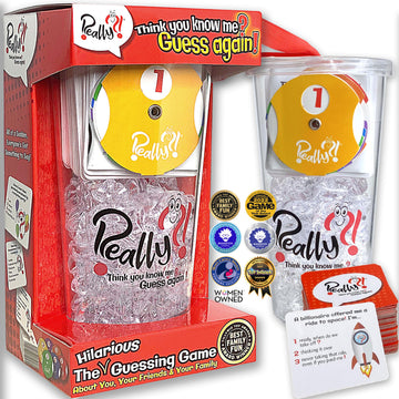Really?! conversation card game packaging showing components for family nights