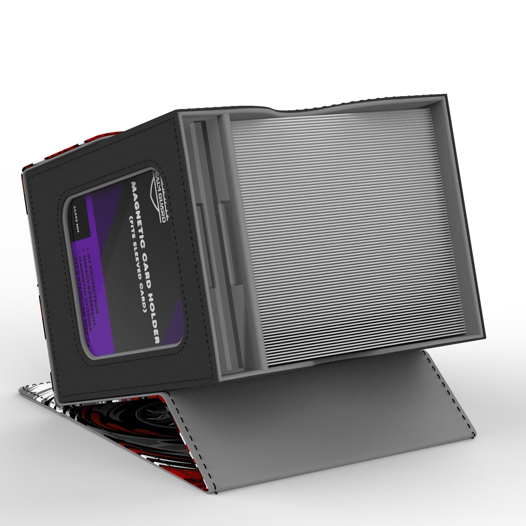 Hand-made Realm Guard deck box with premium faux leather finish.