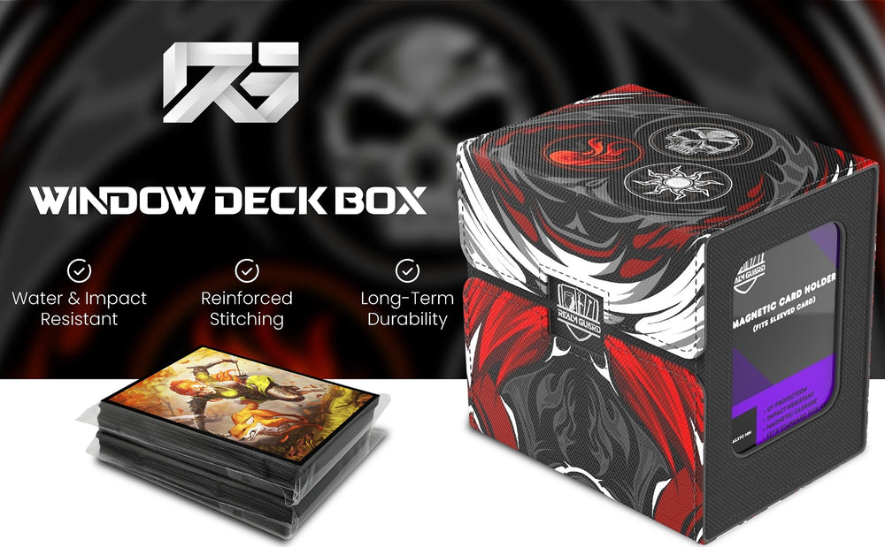 Realm Guard deck box premium stitching for lasting use at tournaments.