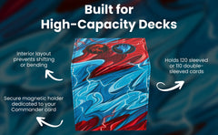 Soft microfiber lining protects cards from scratches.