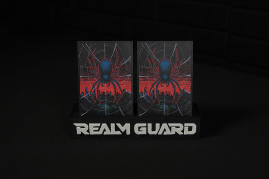 Realm Guard 100-count Spider sleeves protect MTG cards and support easy, reliable handling.