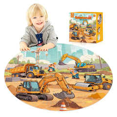 REALRINDO construction site puzzle with excavator visual focus for hands-on play and skill building