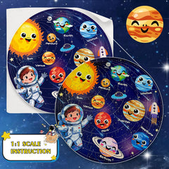 Realrindo solar system floor puzzle Jupiter ringed planet piece sparks large-picture thinking.