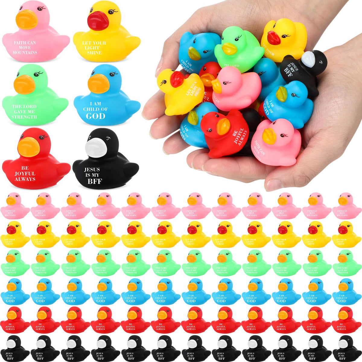 Realspring Jesus Loves You ducks colorful collection for Easter decor and classroom activities