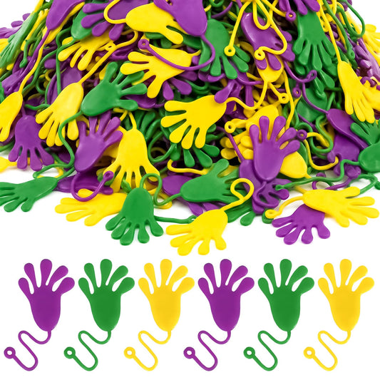 RealSpring Mardi Gras sticky hands in purple for party favors and sensory play