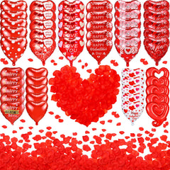 Realspring 18-inch red foil heart balloons for romantic decor