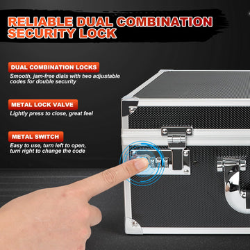 Four extra-thick foam stoppers stabilize cards during movement.