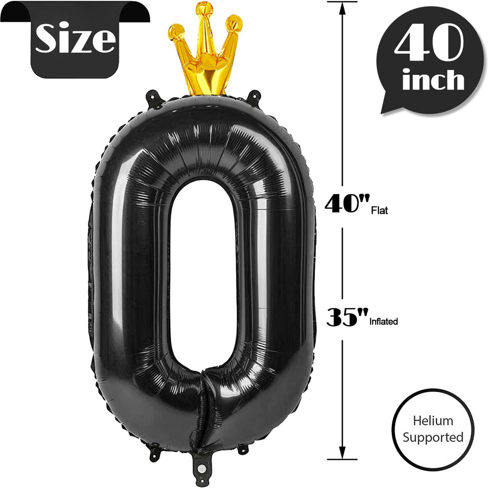 Reavor black foil 40in number balloon with bold milestone appeal