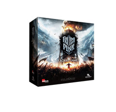 Rebel Studio Frostpunk board game box front inviting cooperative play and ice-age strategy