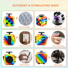RE:BLEU fidget cube six-sides design for versatile tactile engagement