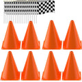 RECER traffic cones with hole-top for easy flag insertion and quick party setup