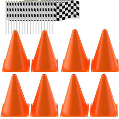 RECER traffic cones with hole-top for easy flag insertion and quick party setup