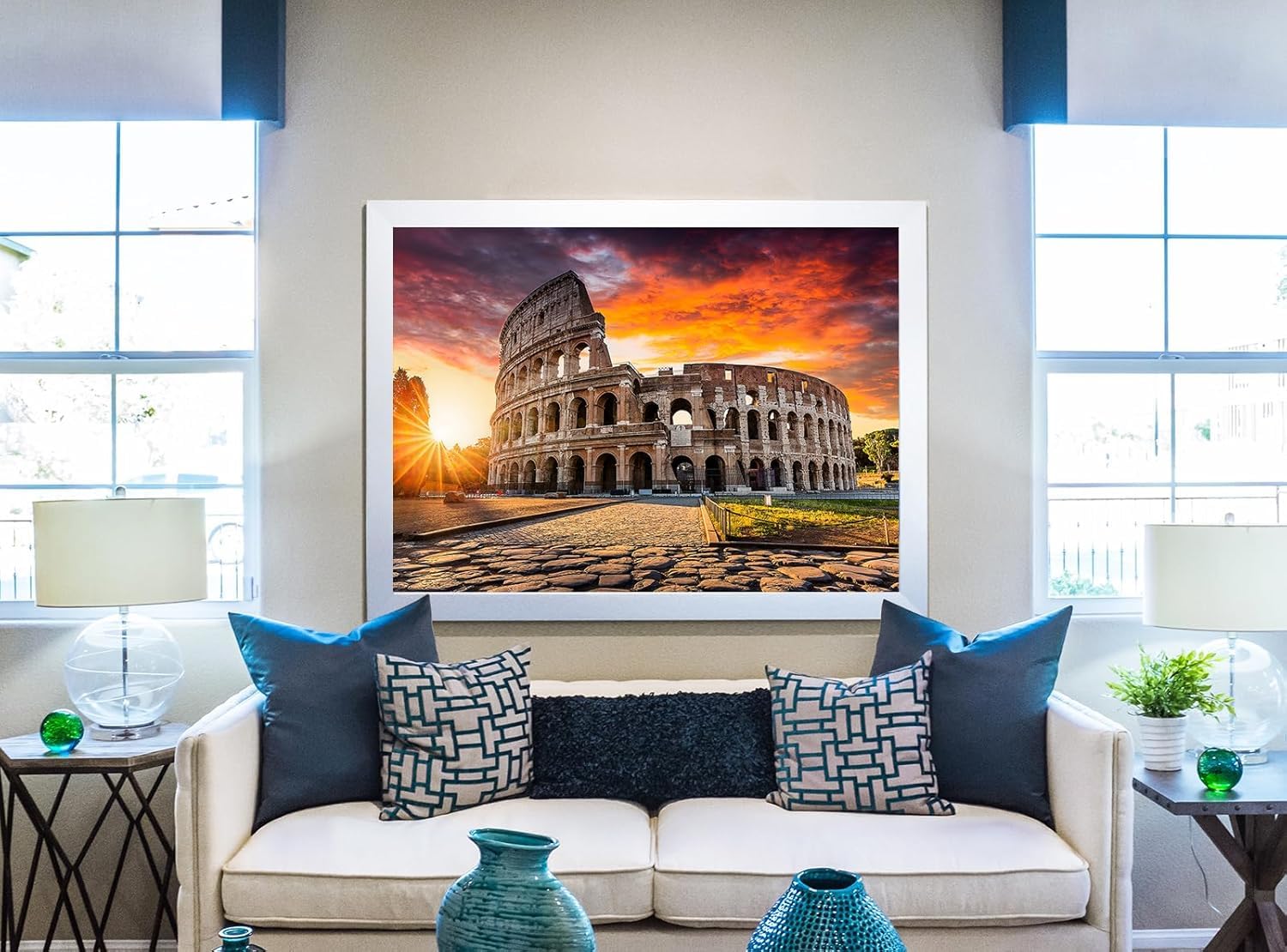 RECHIATO Colosseum puzzle artwork with bright colors for home decor