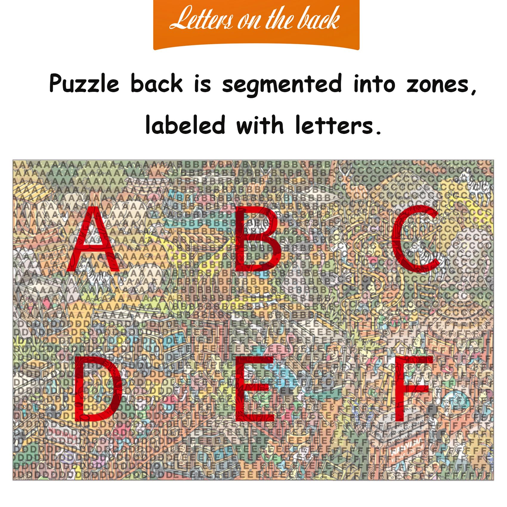 RECHIATO Animal Paradise puzzle back sides help organization during play