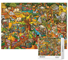 RECHIATO Animal Paradise puzzle box front view showing 1000-piece set for relaxing evenings