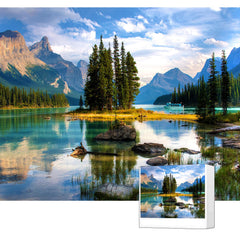 RECHIATO Moraine Lake puzzle box showing the 1000-piece set for mindful evenings