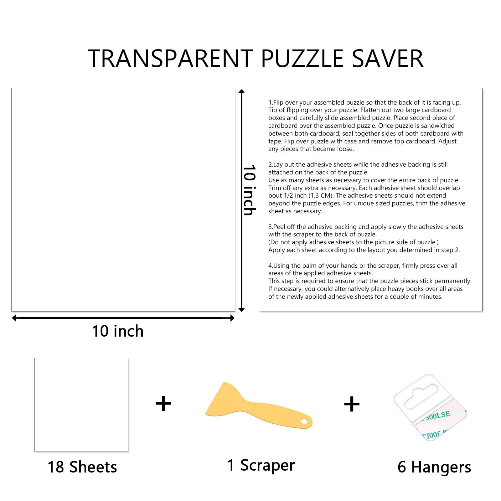 RECHIATO puzzle glue sheets back-of-puzzle application close-up for smooth adhesion.