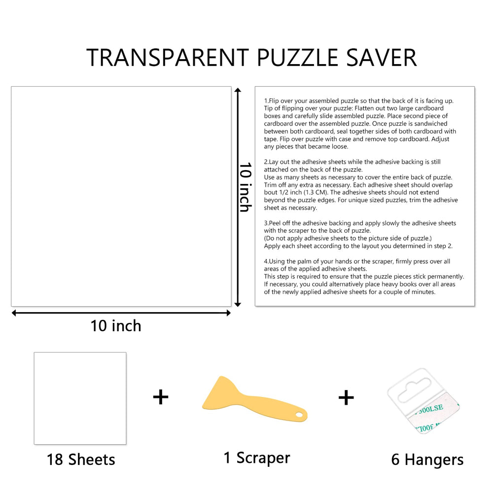 RECHIATO puzzle glue sheets back-of-puzzle application close-up for smooth adhesion.