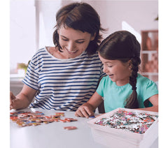 RECHIATO stackable puzzle tray organizer neatly nested to save space.
