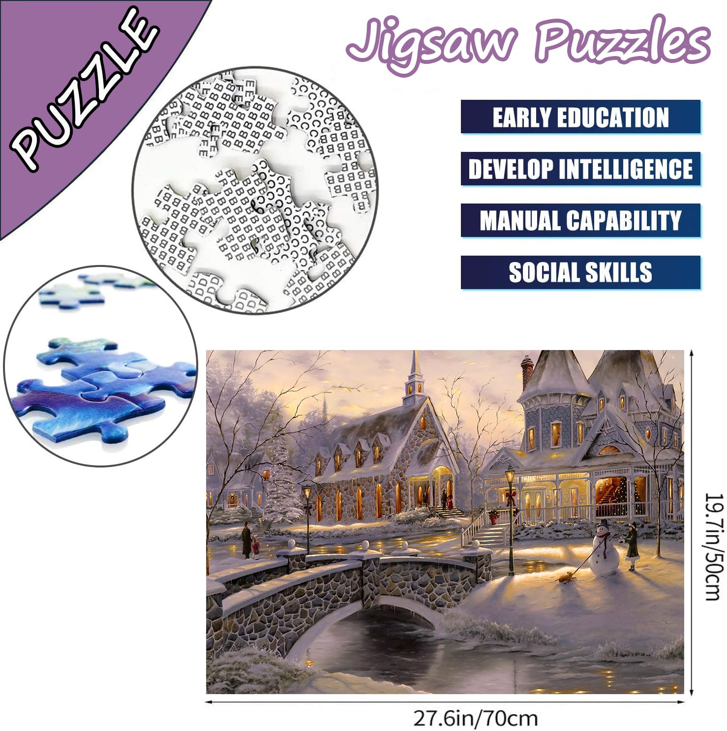 RECHIATO puzzle back-of-pieces with letters aids quick sorting