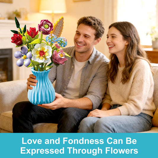RECROQUO bouquet blocks lego-compatible design for creative builds