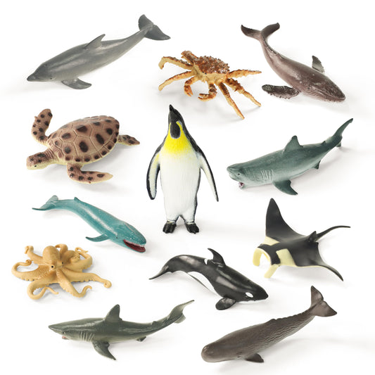 RECUR hand-painted shark cake topper pack for ocean-themed party decor.