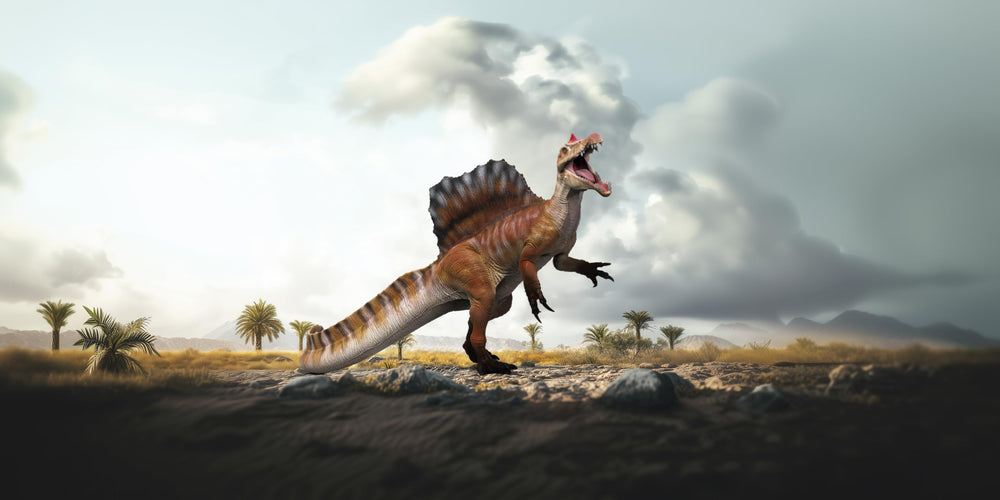RECUR Spinosaurus sail-back detail ideal for dioramas and imaginative play.