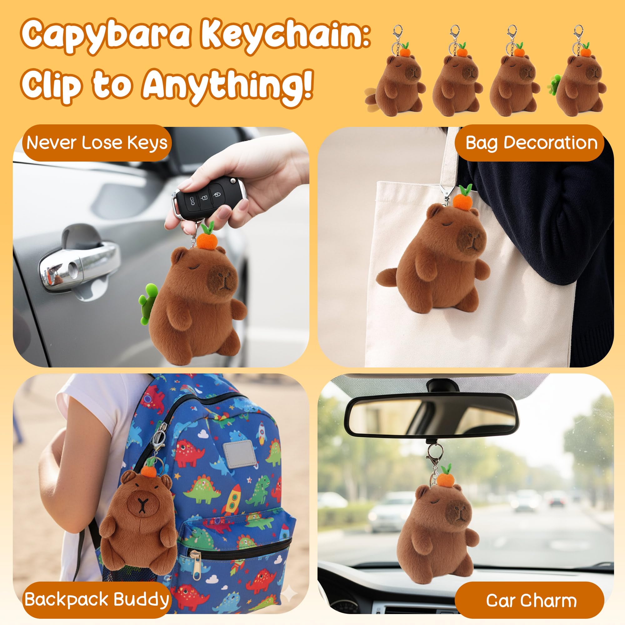 Redaica Capybara keychain reinforced stitching designed for daily use.