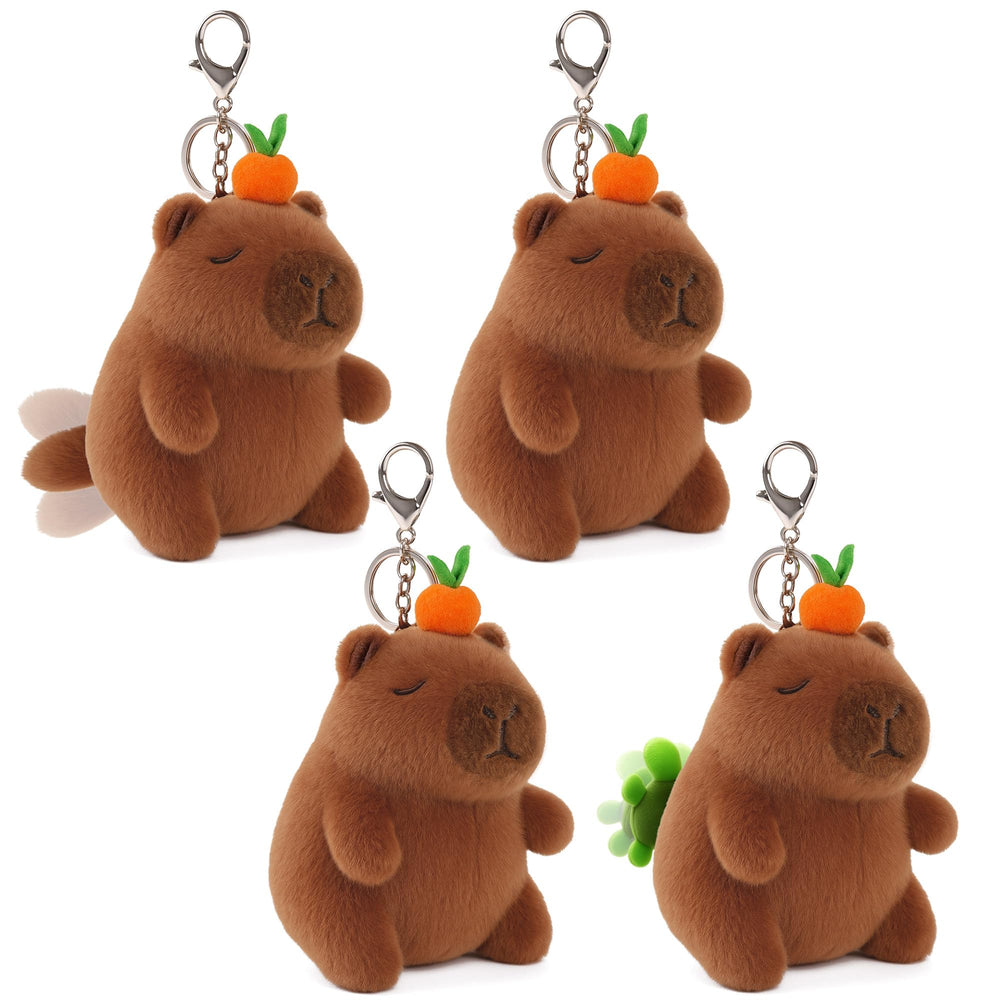 Redaica Capybara keychain with rotating tail for interactive play on the go.