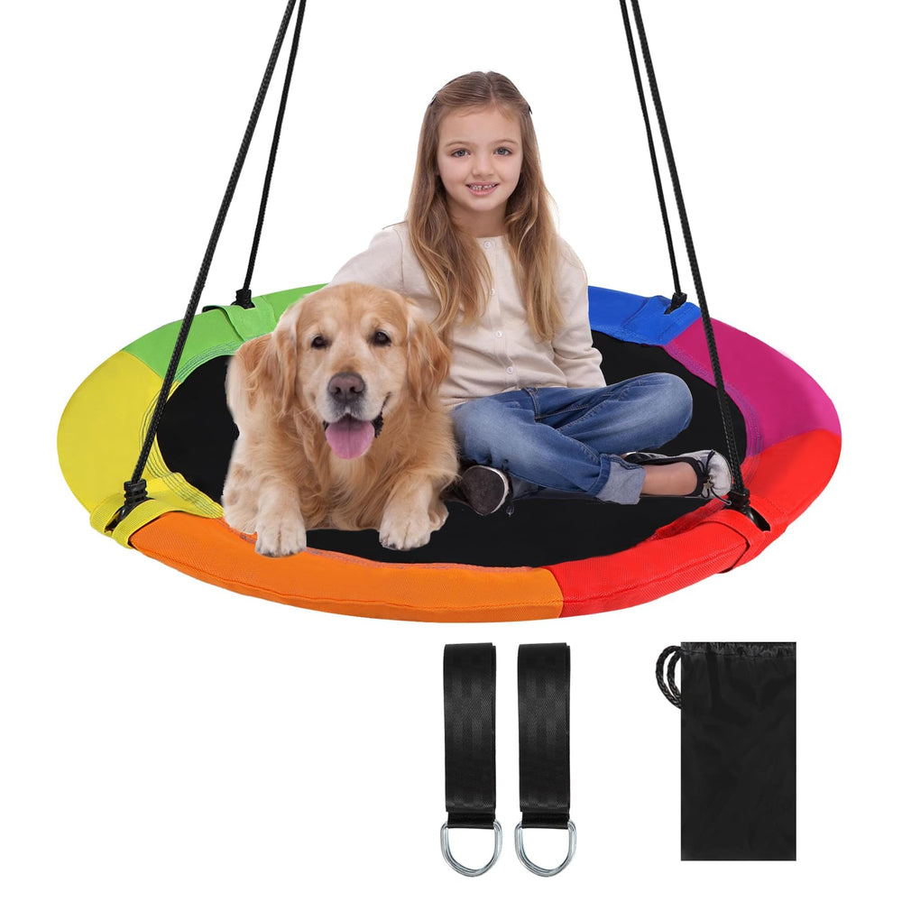 RedSwing 43 inch saucer swing in multi color for durable outdoor fun.